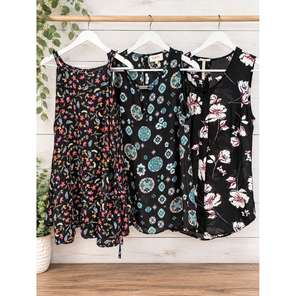 Laundry by Shelli Segal Blouse Bundle Women XS Floral Medallion Sleeveless